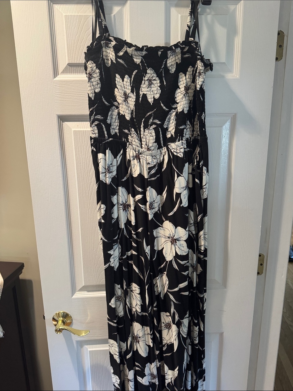 torrid Black & White Floral Smocked Jumpsuit - size 2 or 18/20